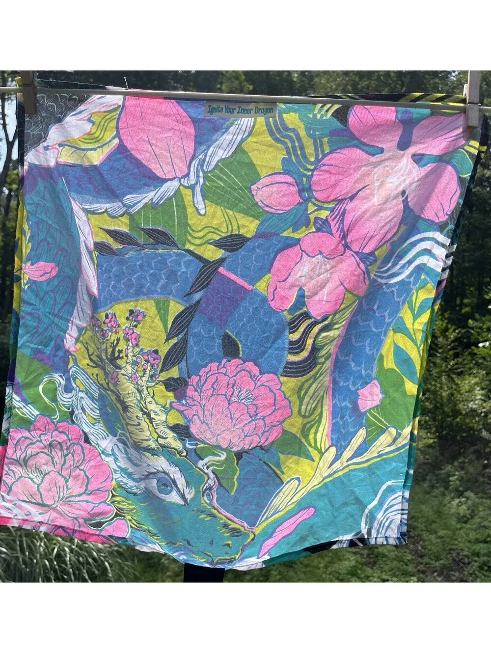 Lush Knot Wrap Ignite Your Inner Dragon Bright Fun Colors Square Scarf Gift Wrap